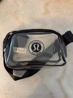 lululemon athletica Clear Belt Bag with Black Trim - never used